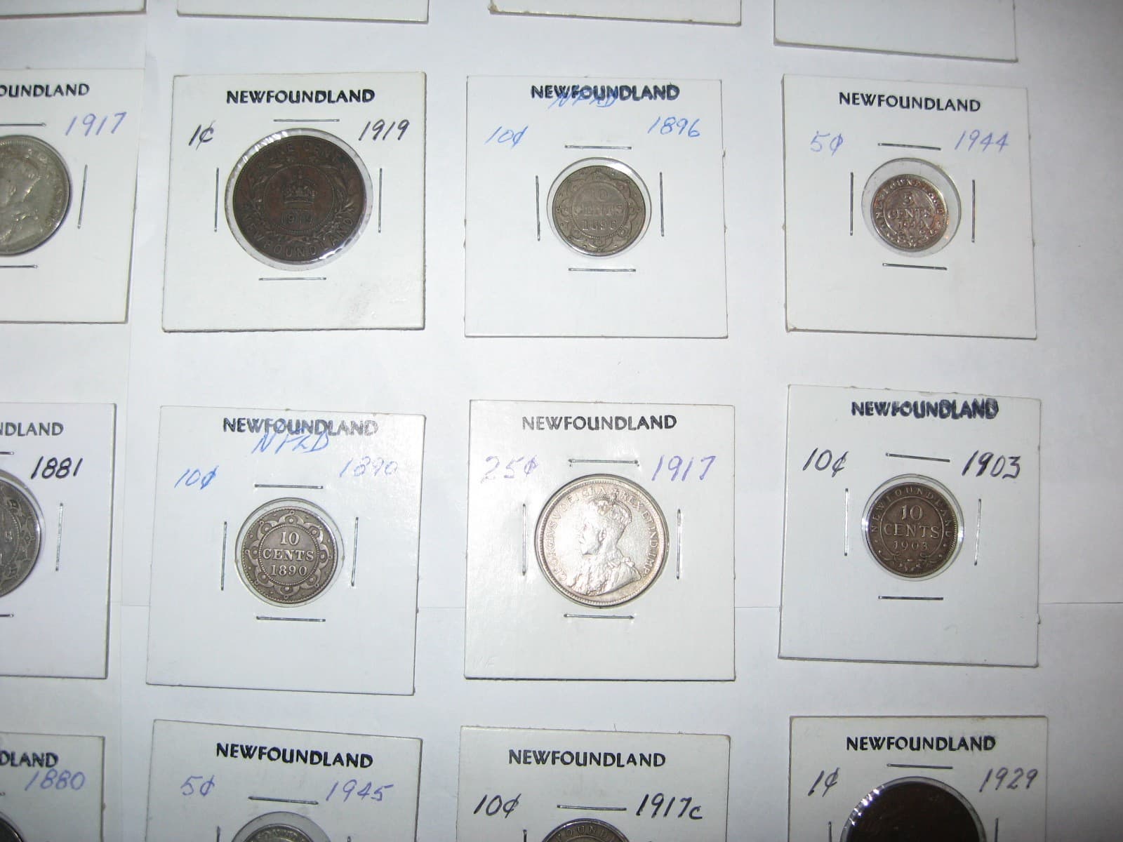 " Lot of 30 " Canada Newfoundland Coins Various Years  1  5  10  20  25 Cents 6