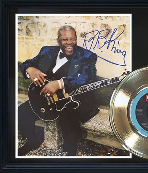 B.B. King The Thrill Is Gone" Framed Gold 45 Record Reproduction Signatures 2