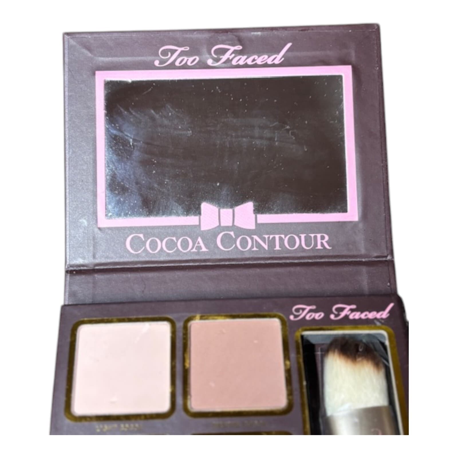 NIB Too Faced Cocoa Contour Highlight Palette Kabuki Brush free ship 6