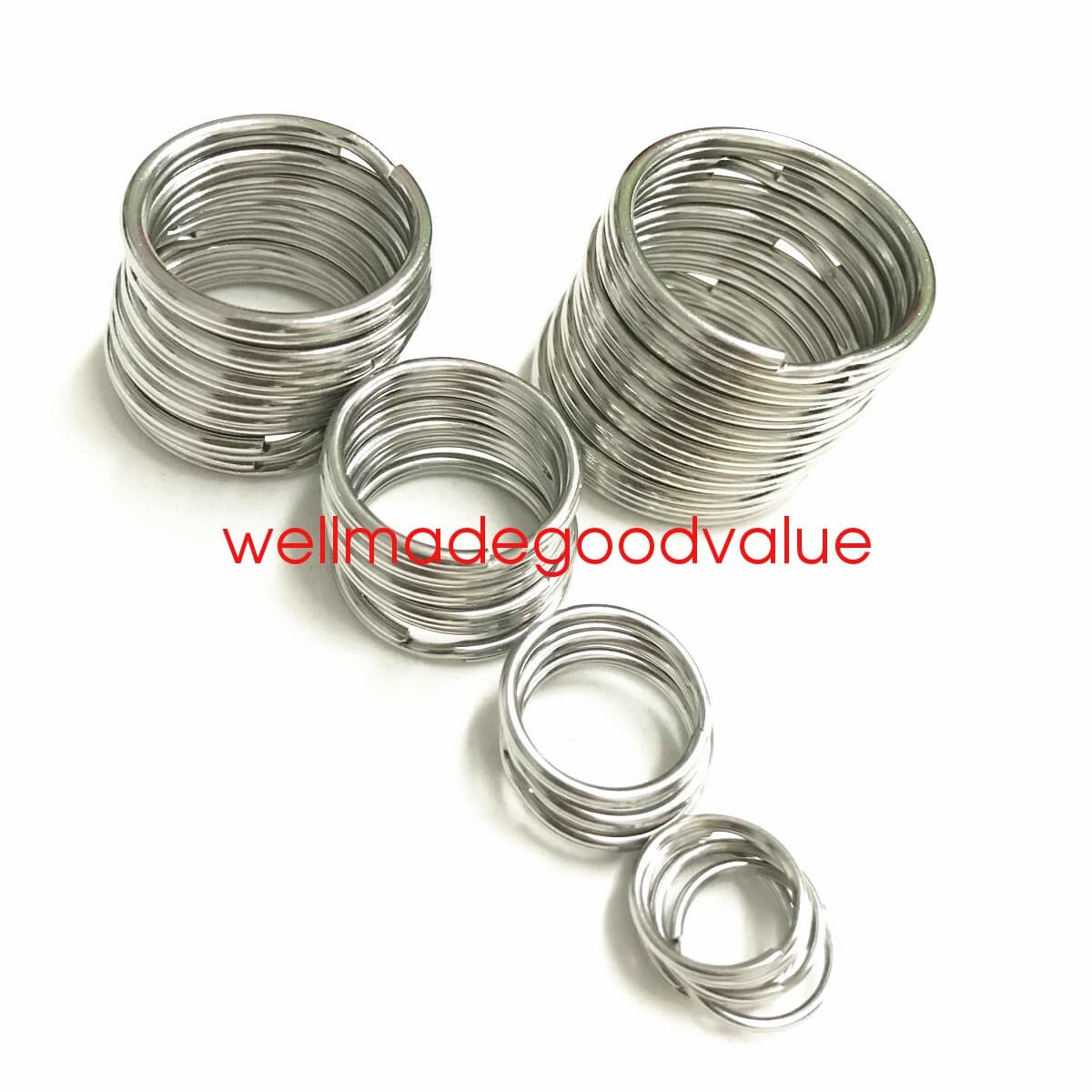 Stainless Steel Keyring Split Key Rings Blanks 15-35mm Metal Loop Key chain U 2