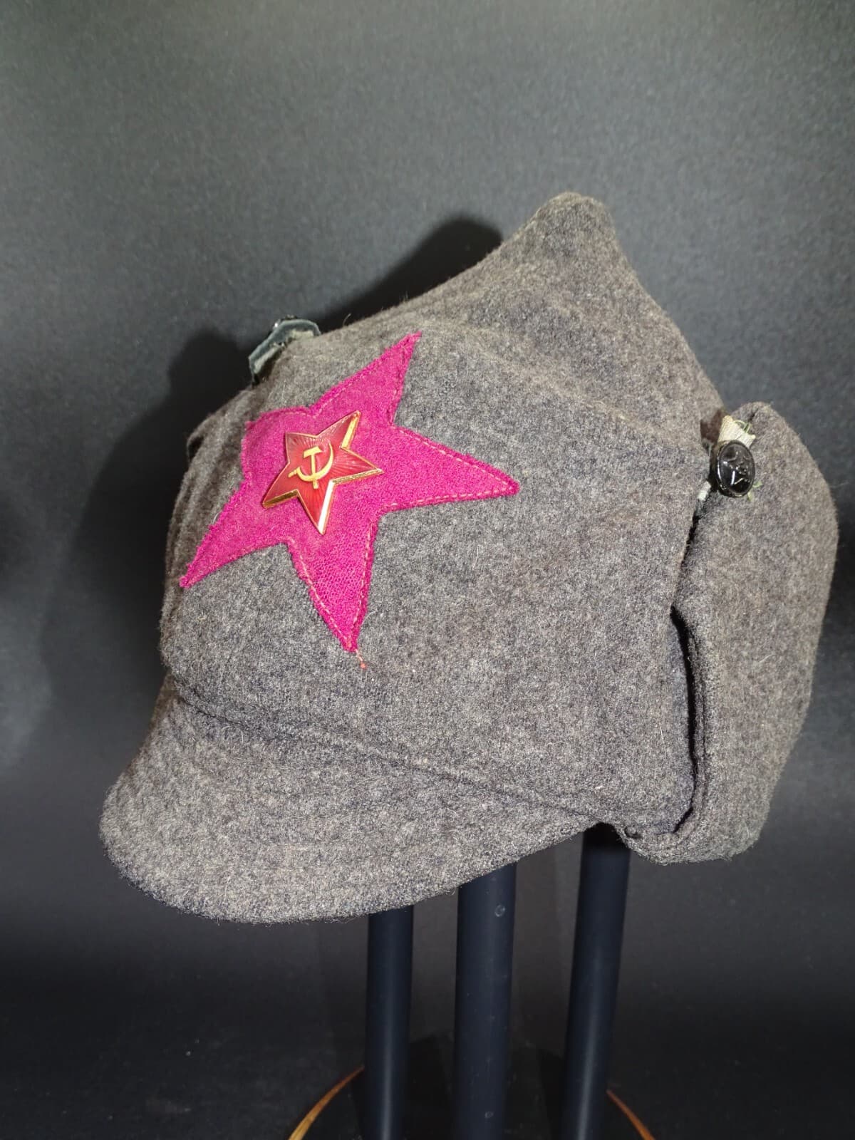 Russian WWII Ushanka Hat or Budenovka Cap AUTHENTIC PERIOD ITEM Great Condition 3