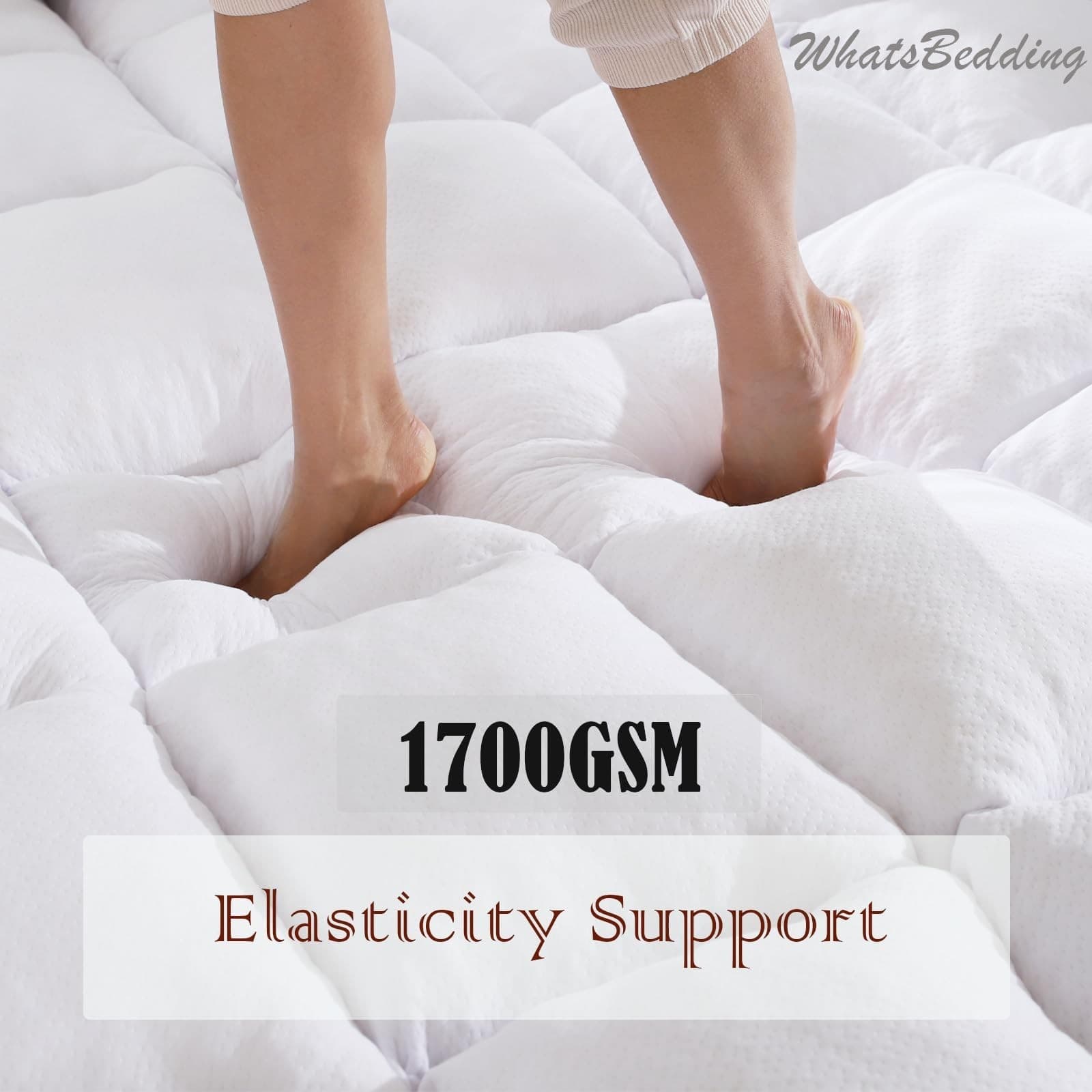 WhatsBedding Memory Foam Mattress Topper Queen Size Memory Foam Filled Warmin... 3