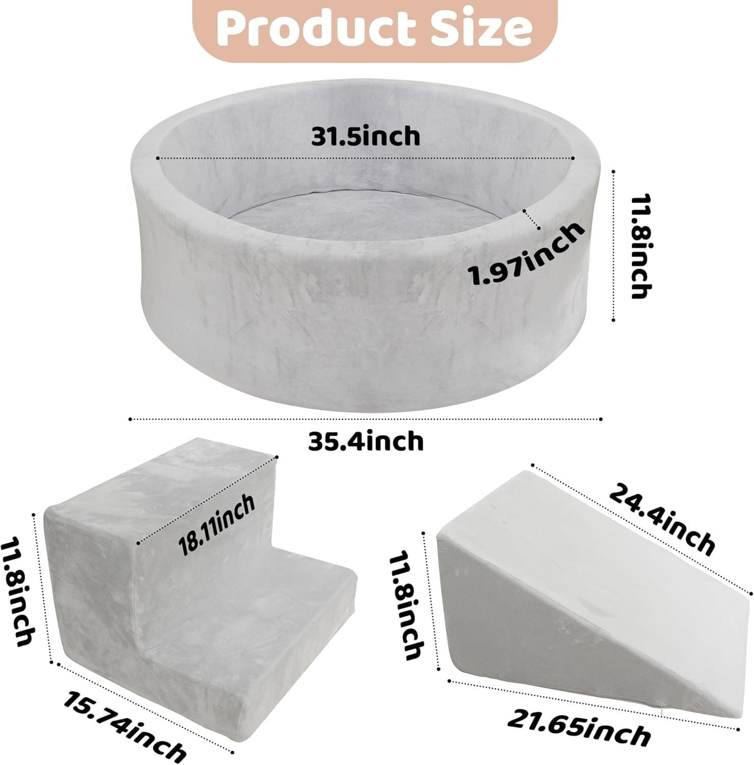 Toddler Indoor Playground with Climbing Blocks and Ball Pool 4