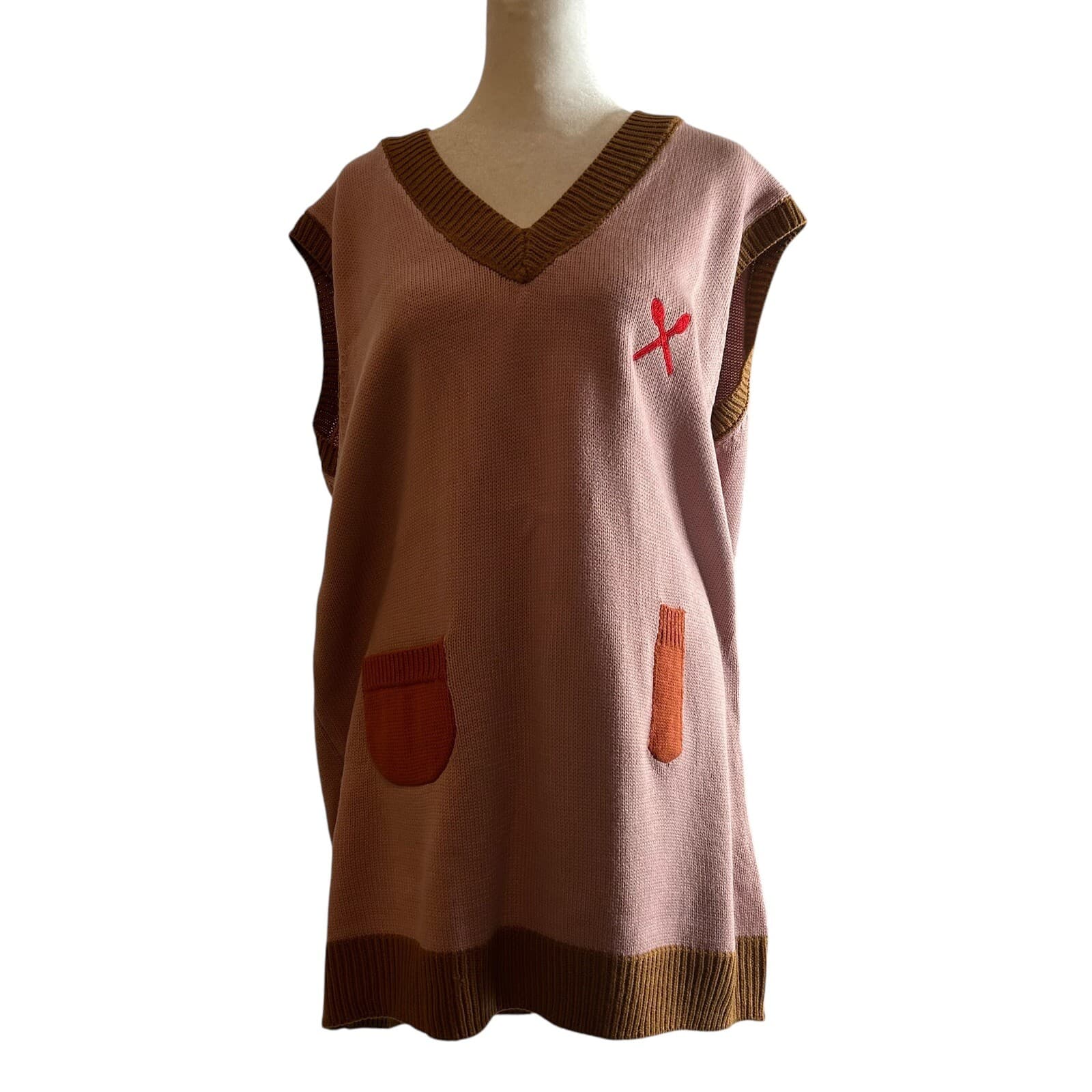 Dairy Queen Ice Cream DQ Oversized Sweater Vest Unisex One Size Fits Most