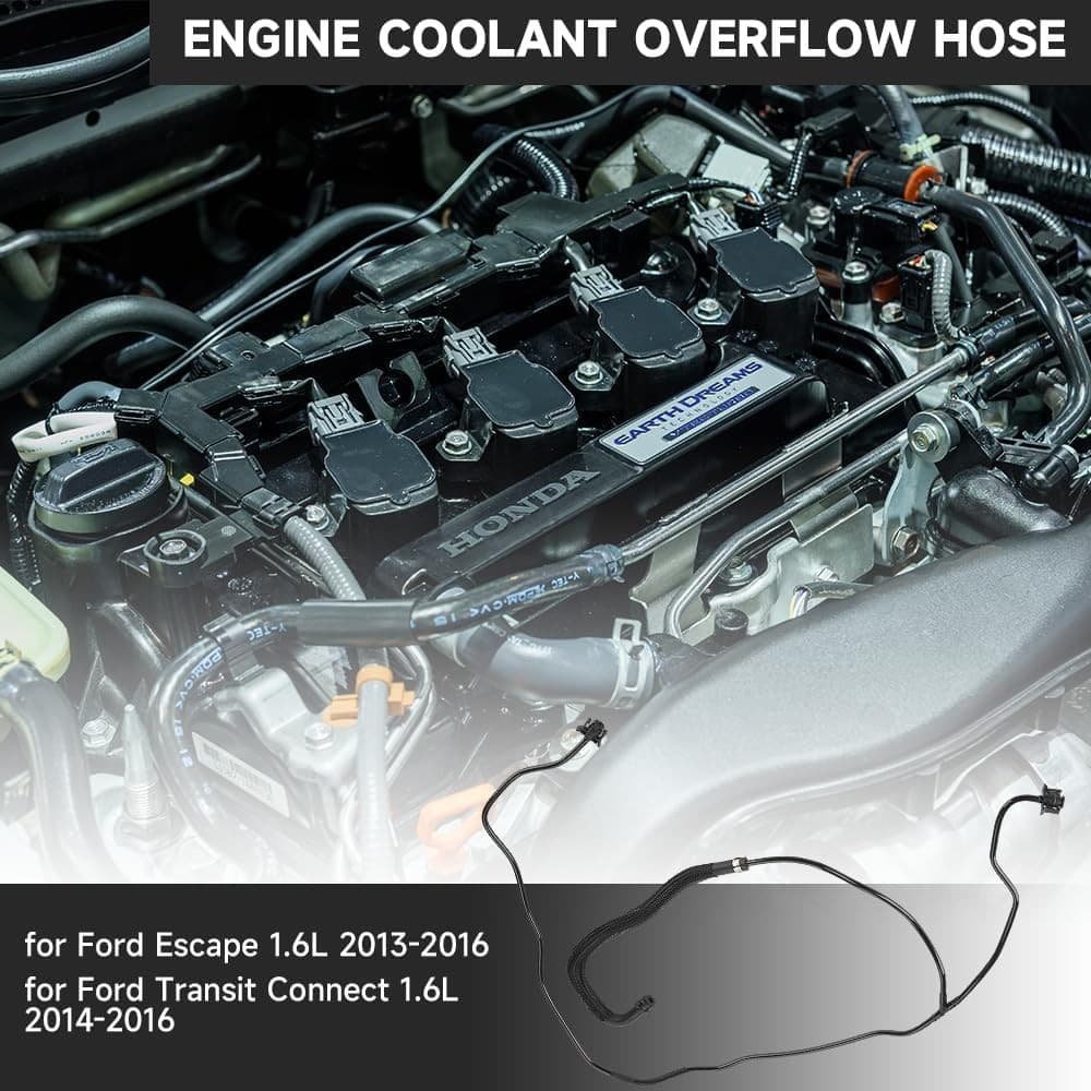 Engine Coolant Overflow Hose - Compatible for Ford Escape 2013-2016, for Ford 4