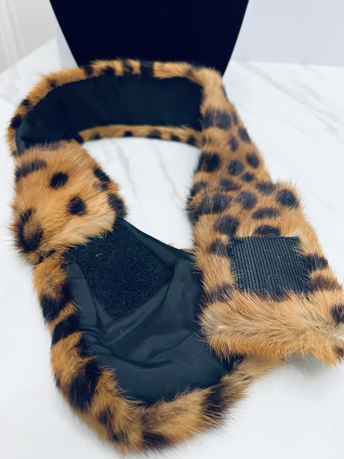 VTG Suzan Abbott Leopard Print Fur Collar And Scarf Set 6