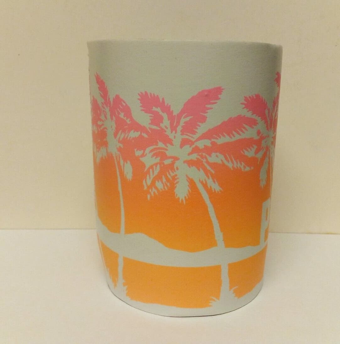 Victoria's Secret PINK Logo Palm Tree Orange Koozie Drink Holder 4