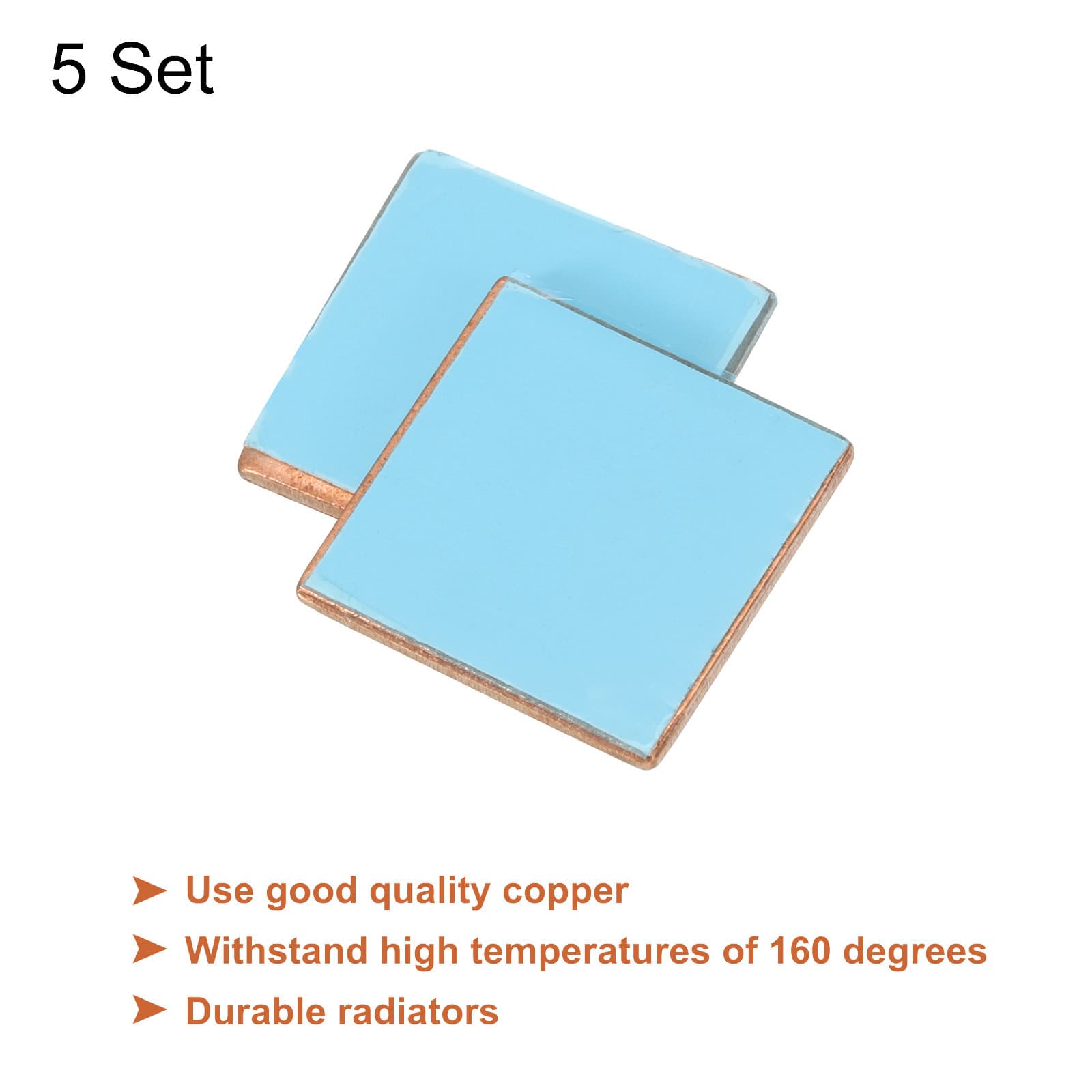 5 Set Heatsink Copper Shim 2mm with Thermal Conductive Tape for Computer 3