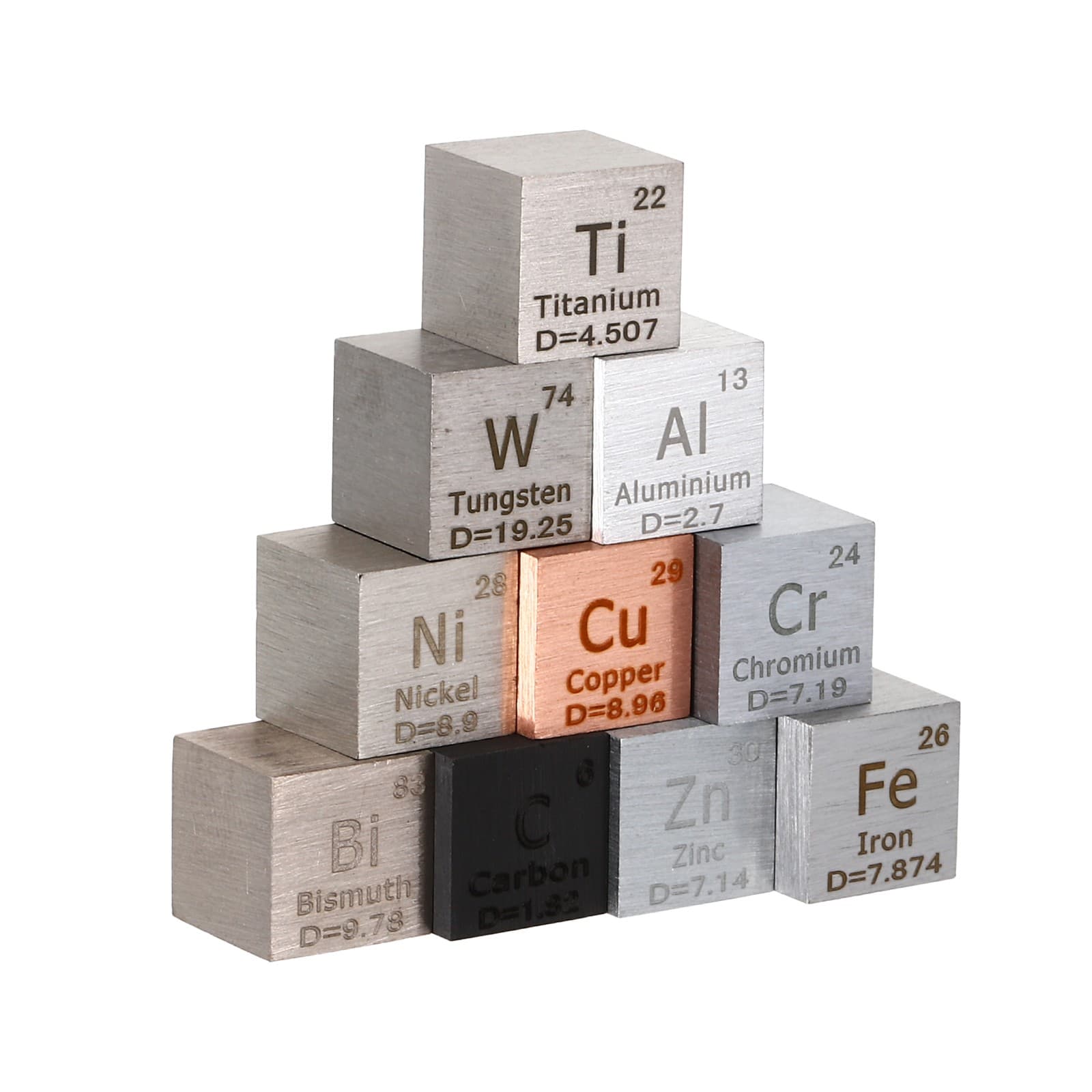 15 Pcs Element Cube 10mm High Density Unique Metal Periodic Table of Elements 6