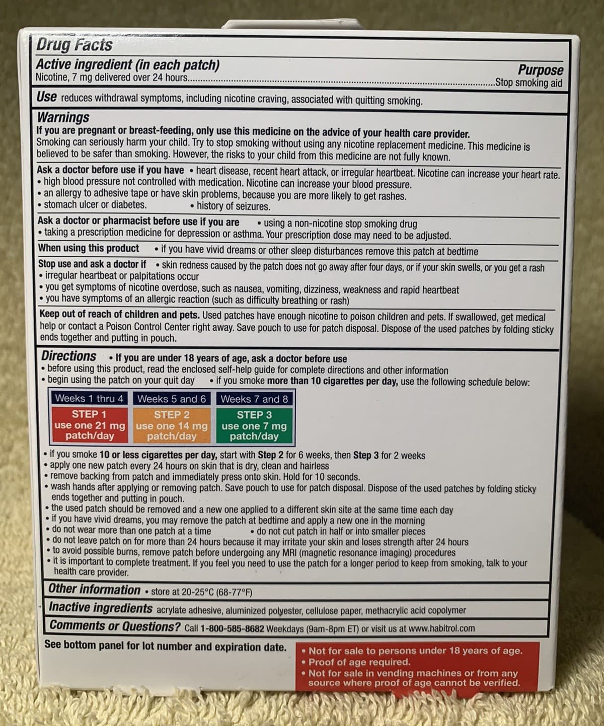 Habitrol Nicotine Patches Transdermal 7 MG Step 3 New 14 Patches 2 Week Kit 2