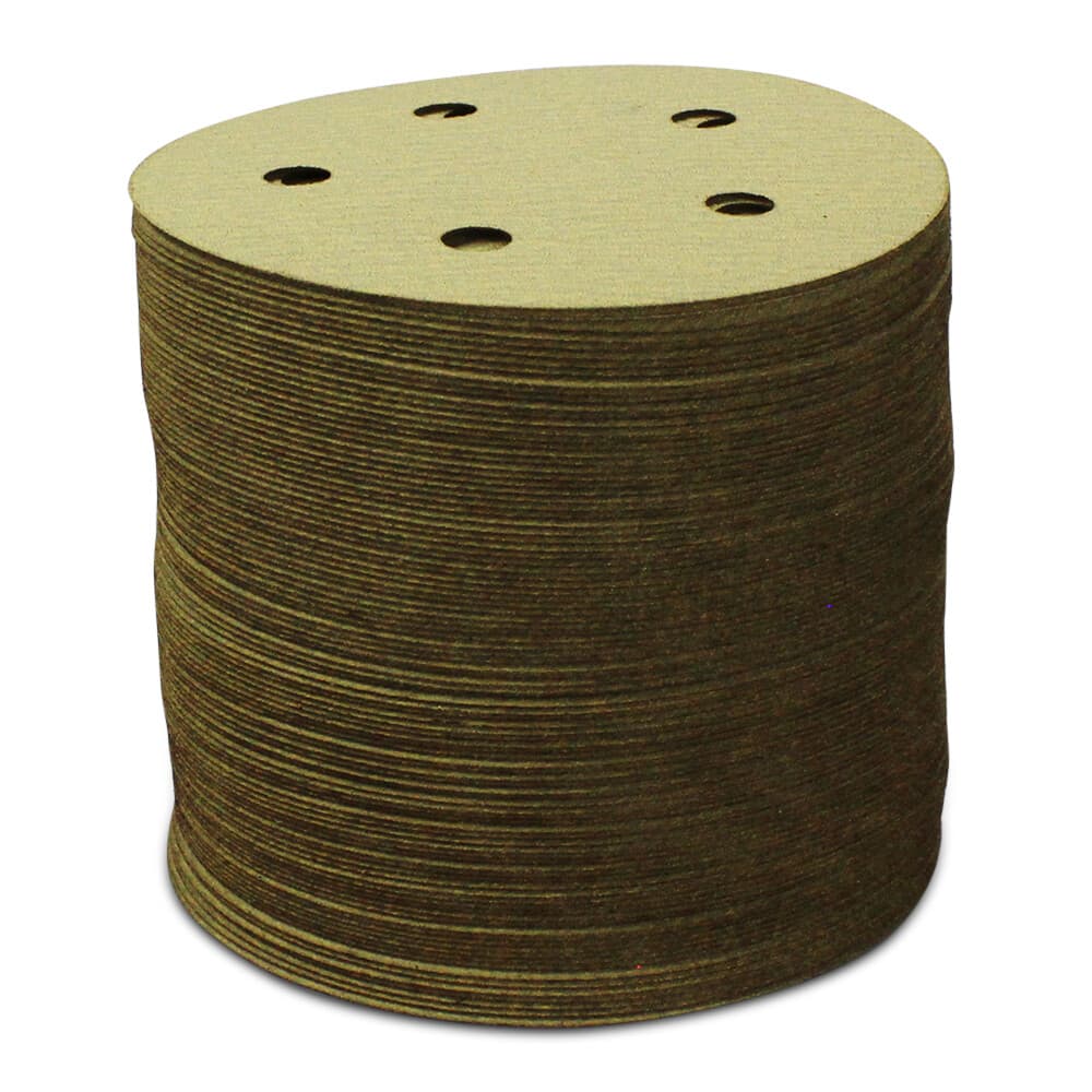 100 Pack - 5" Inch 5 Holes 40 Grit Hook & Loop Sanding Discs Orbital DA Disks 3