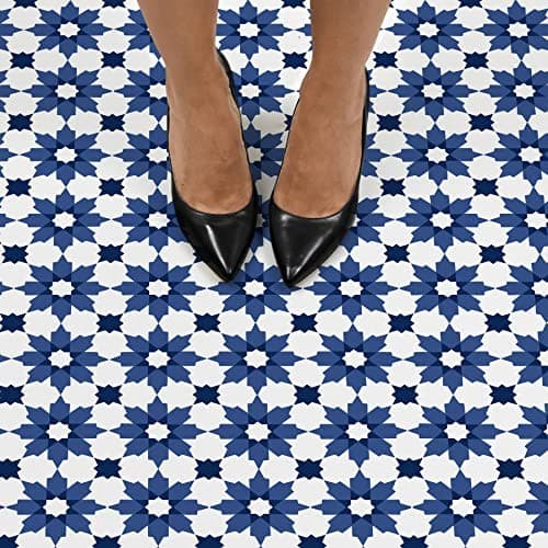  Zellige Peel & Stick Floor Tiles, Blue 12-in by 12-in 4