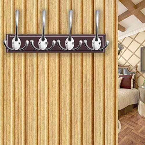 6 Pack Big Heavy Duty Three Prongs Coat Hooks Wall Mounted with 24 Matte Nickel 6