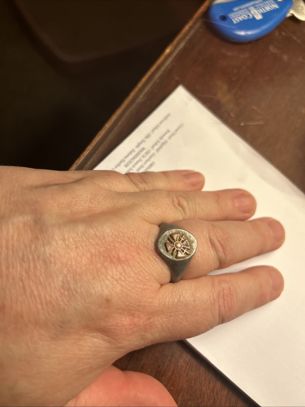 WWI french croix de guerre war service ring Size 9.5-10 4