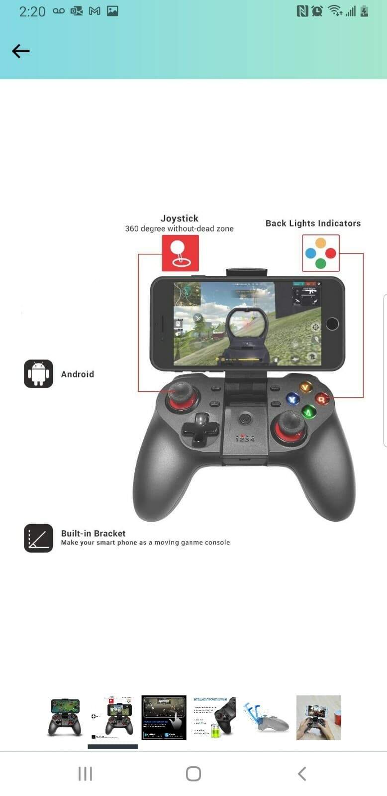 CHENGDAO Mobile Smartphone Gaming Controller Wireless Compatible Android,Tablet  3