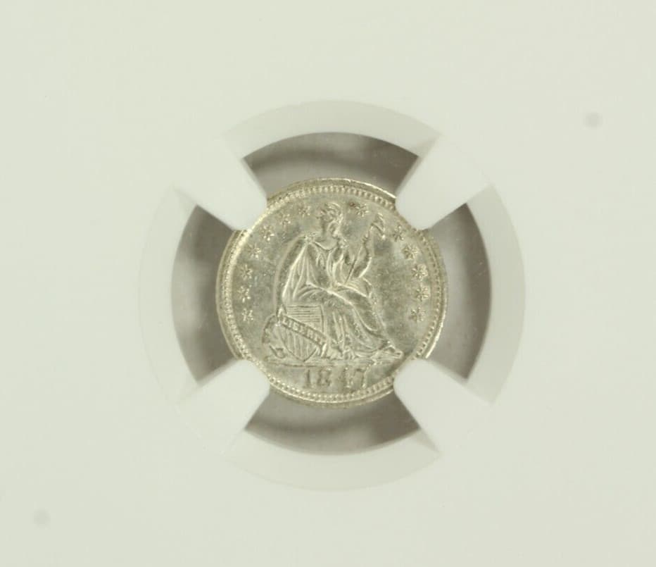 1847 Seated Half Dime : NGC MS61 3