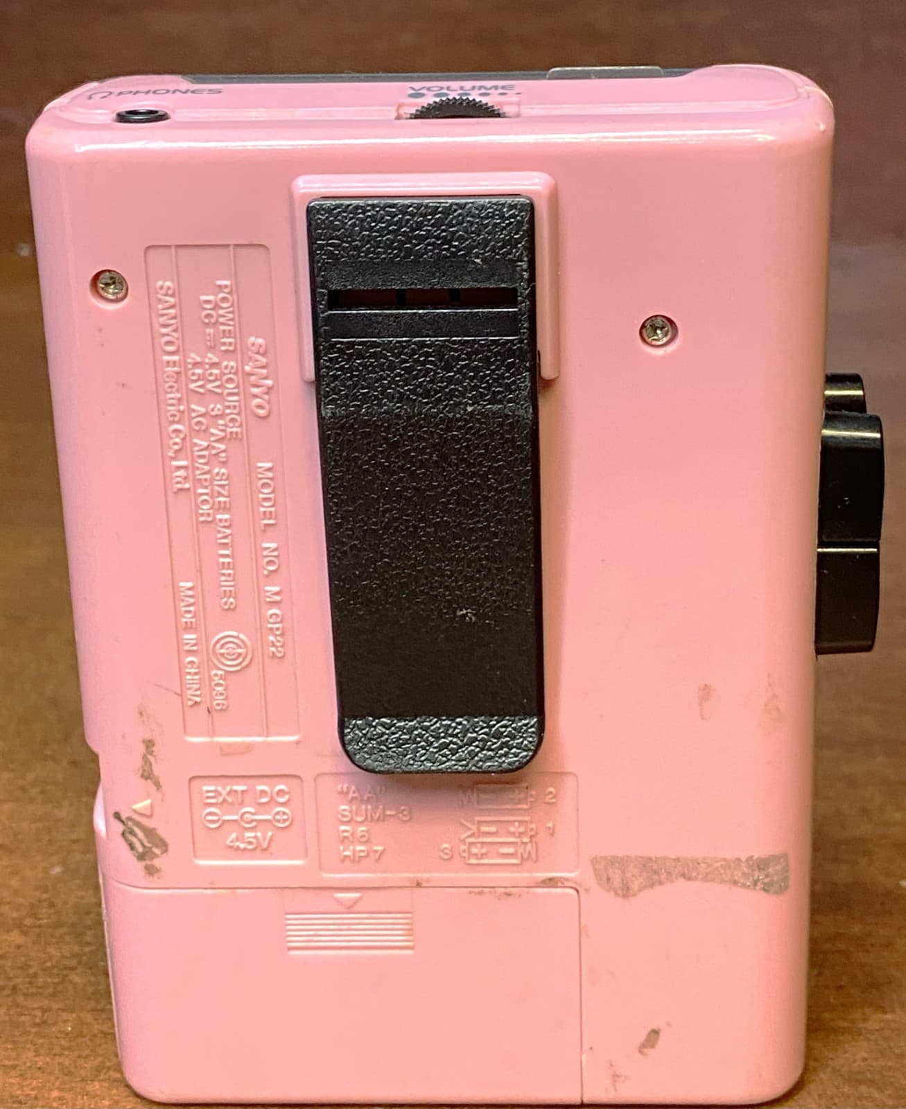 Vintage Sanyo M GP22 Pink Portable AA Battery Auto Stop Stereo Cassette Player 4