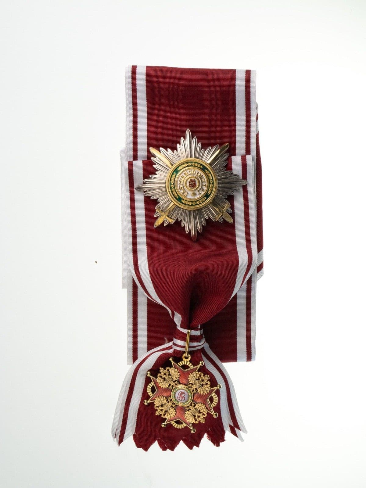 ORDER St. Stanislaus 1st cl with Swords Russian Empire SET: STAR and Grand CROSS 3