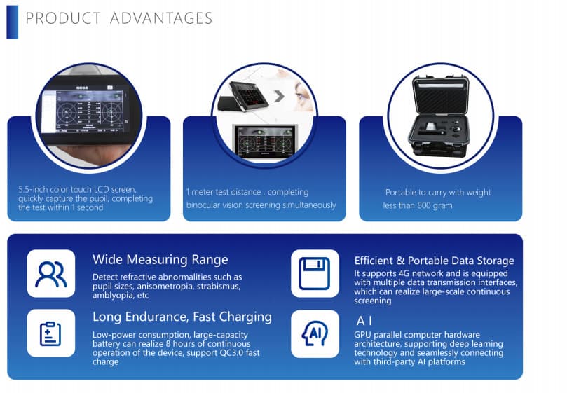 Ophthalmology Portable Auto Hand Refractor Vision Screener 6