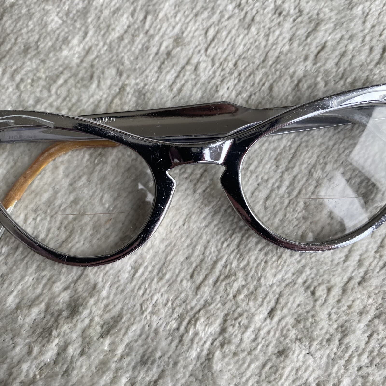 MCM Shuron Vintage Silver Tone Aluminum Eyeglasses Frames 44 20 - 4 1/4-5 1/2 4