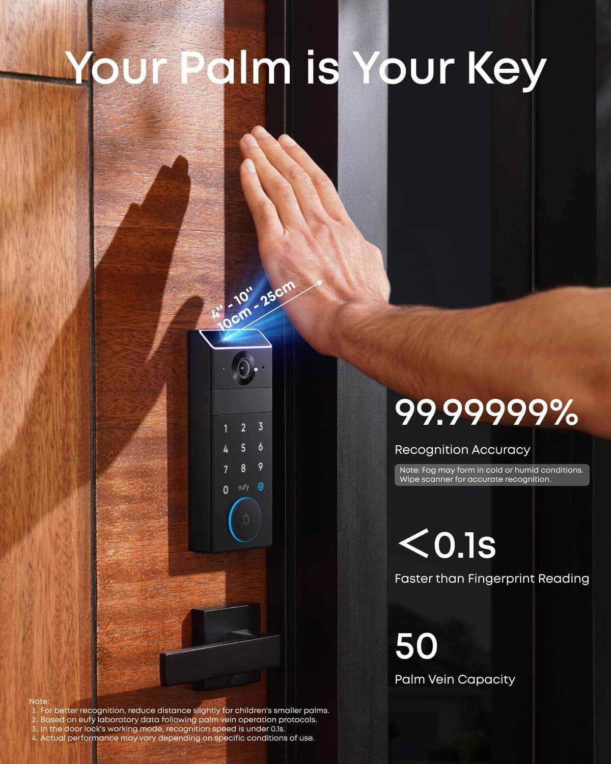 eufy FamiLock S3 Max Smart Lock Palm Vein Recognition Deadbolt Doorbell 2K Cam 2