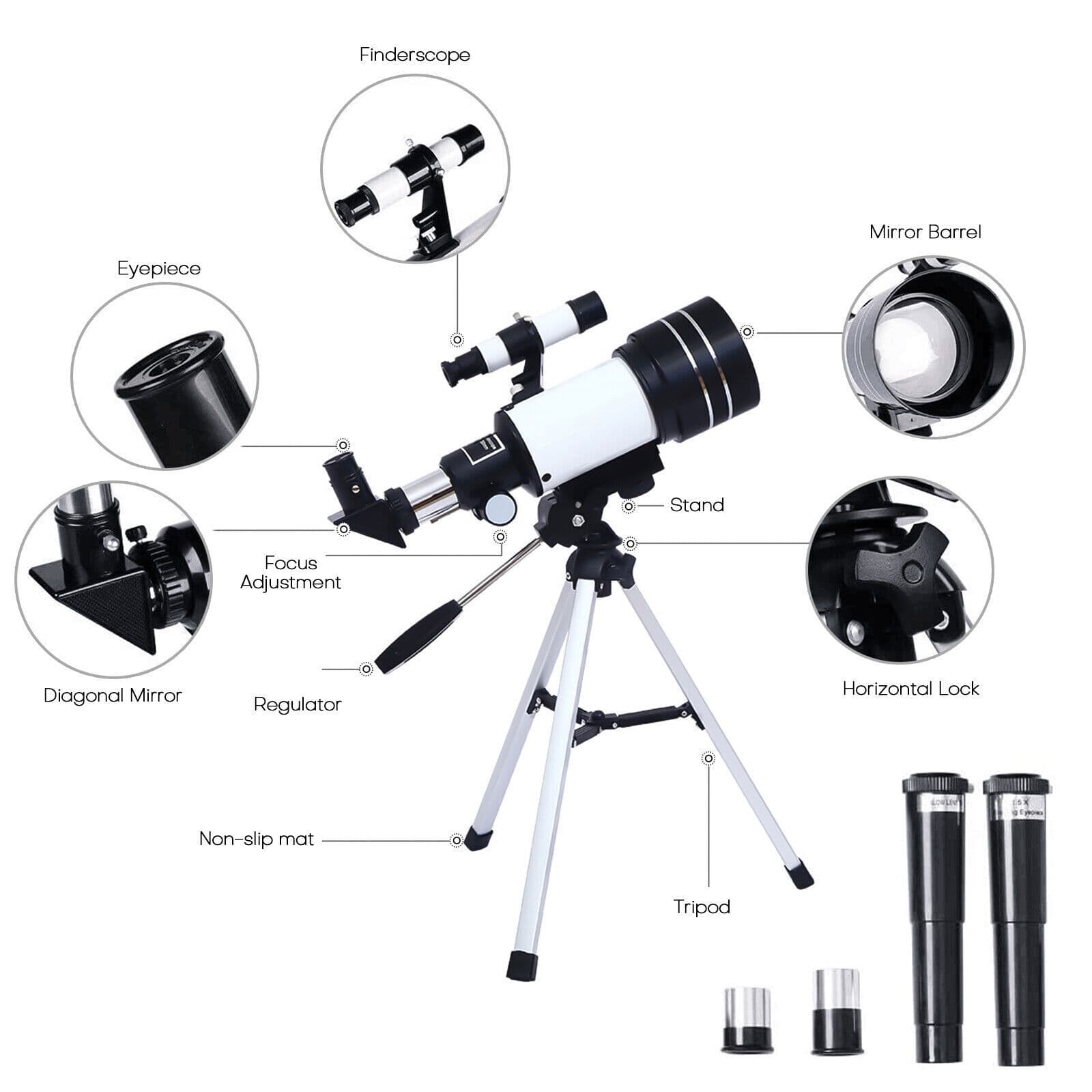 Professional Astronomical Telescope High Tripod Lunar Mirror Space HD Viewing 2