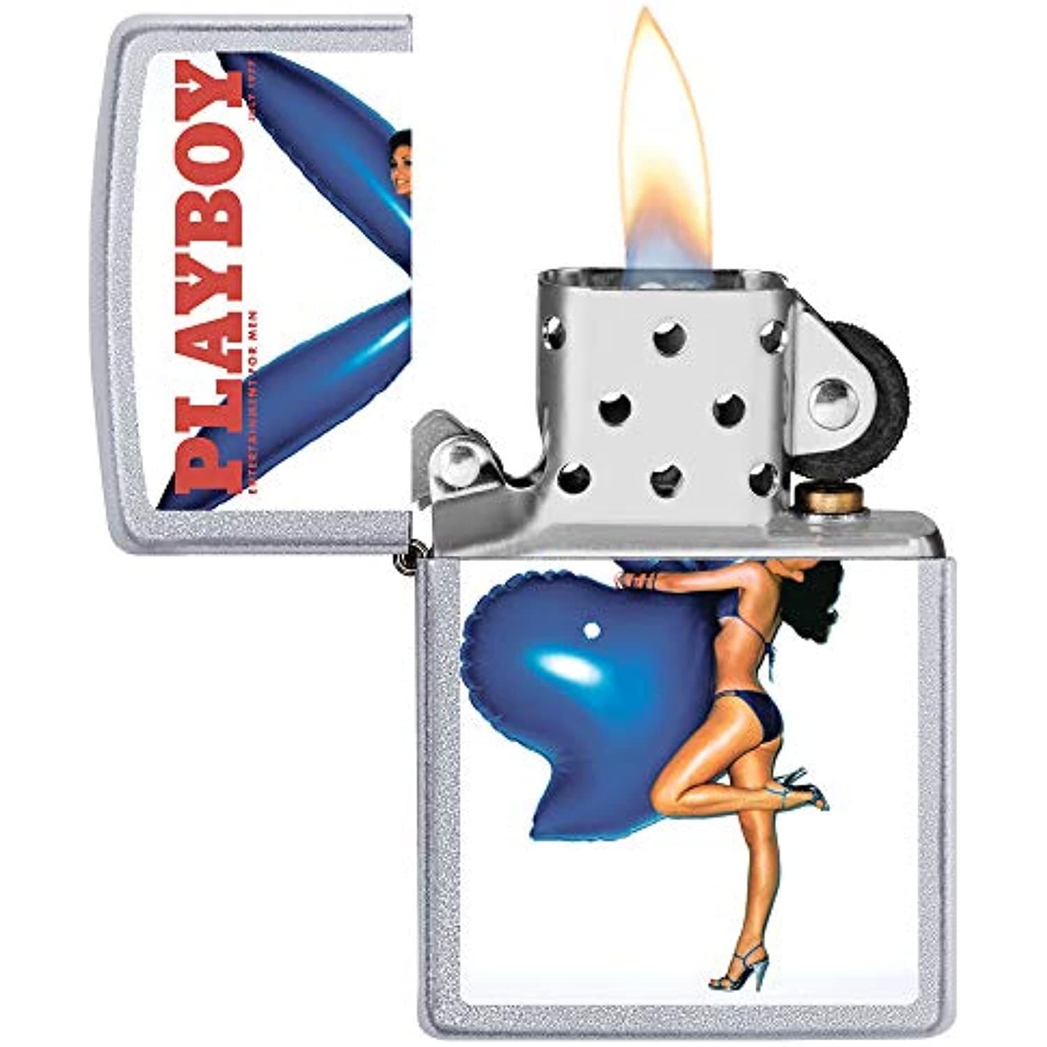 Zippo Playboy July 77 Cover Satin Chrome Windproof Lighter NEW RARE 4