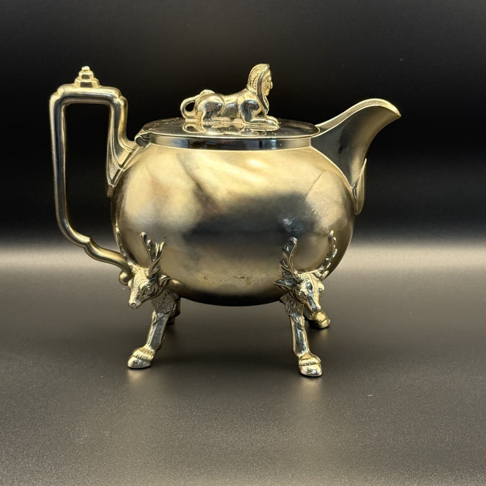 Antique Reed & Barton Egyptian Revival Creamer | Sphinx Lid | Style 2240 3