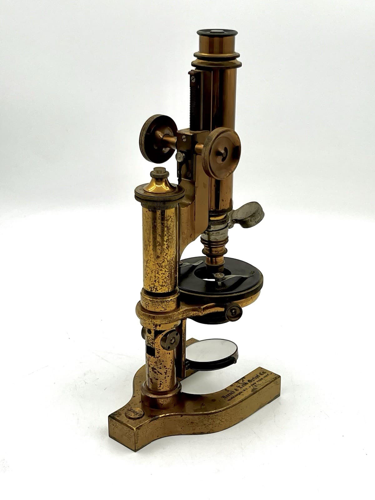 Antique Bausch & Lomb Optical Company Brass Microscope 23243 w/ Lenses in Box 5