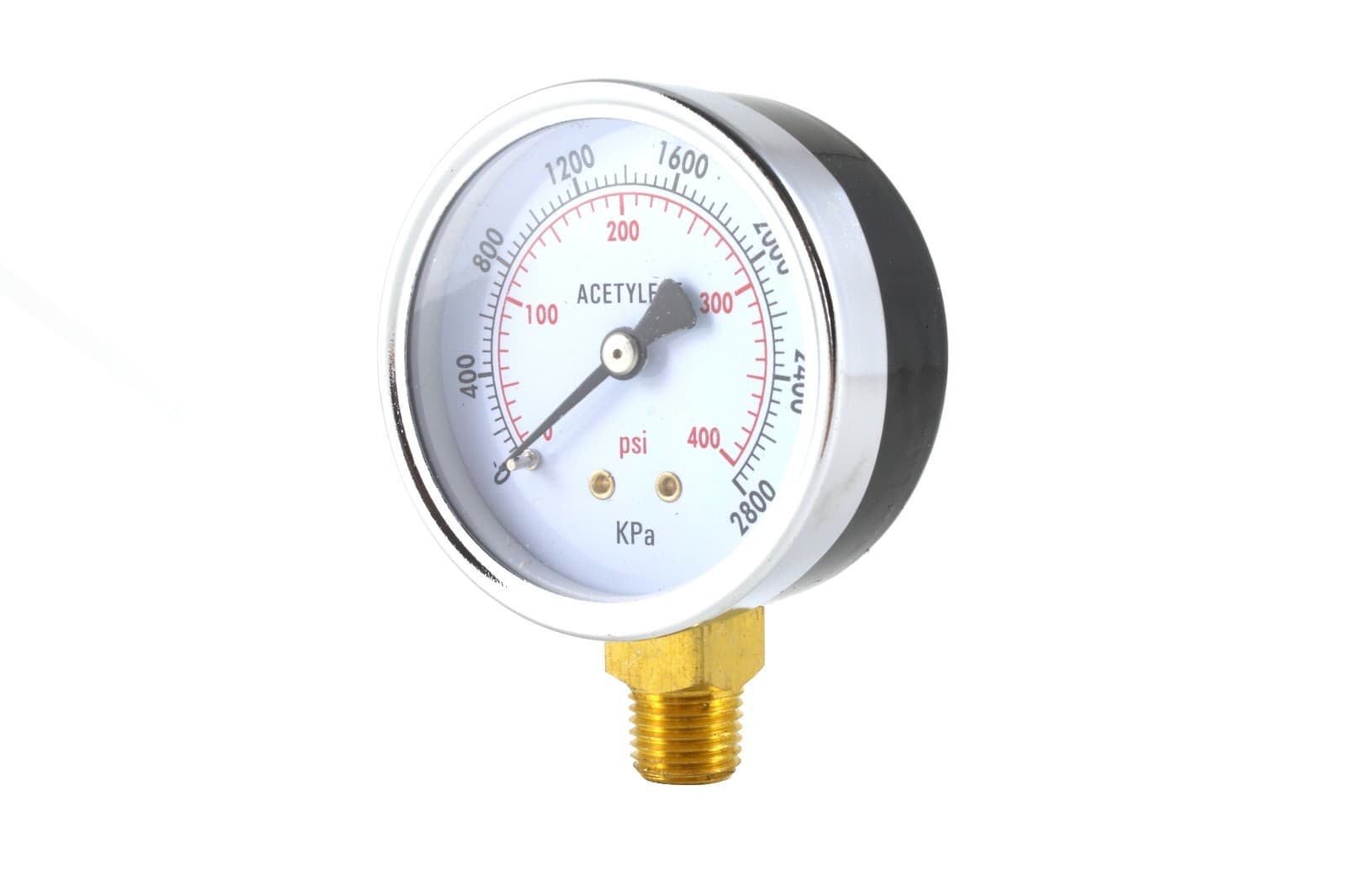 Low and High Pressure Gauges for Acetylene Regulator - 2.5 inches 1/4"NPT (PAIR) 3