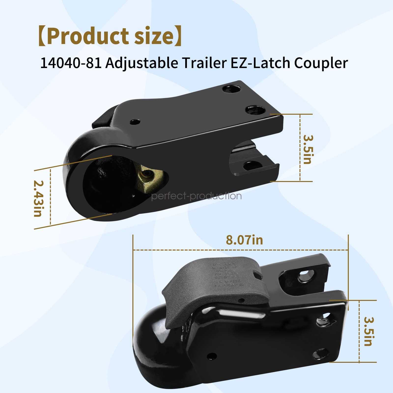 Fits Demco Channel-Mount Coupler 2-5/16" Ball Bolt-On w/EZ Latch Handle 21K GVWR 5