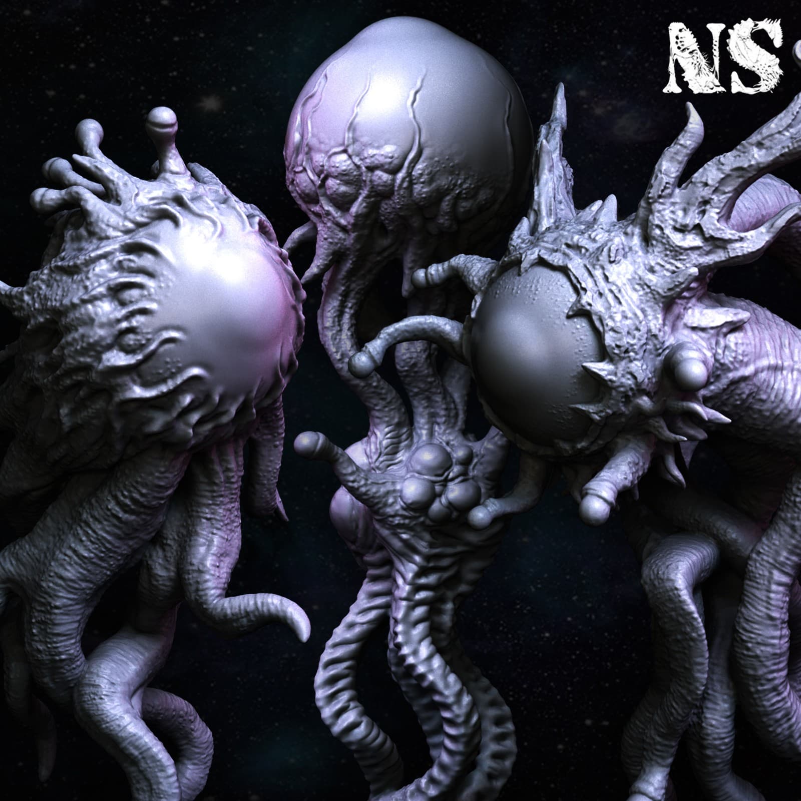 Flying Polyps x3 | NSMiniatures | 3D Printed | Creatures | D&D RPG