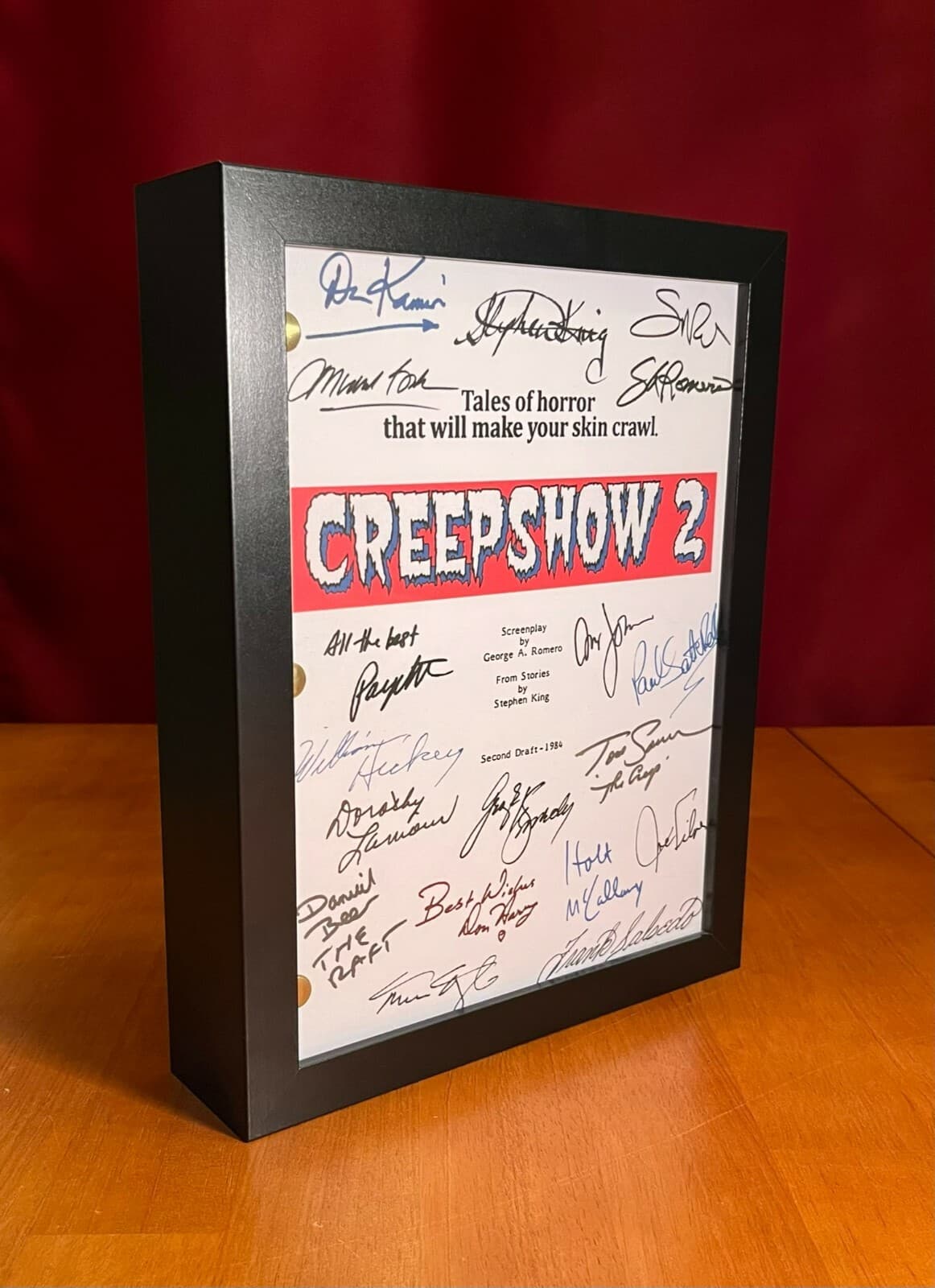 Creepshow 2 Script- 2nd Draft- Includes Pinfall- Cast-Signed- Autograph Reprints 5