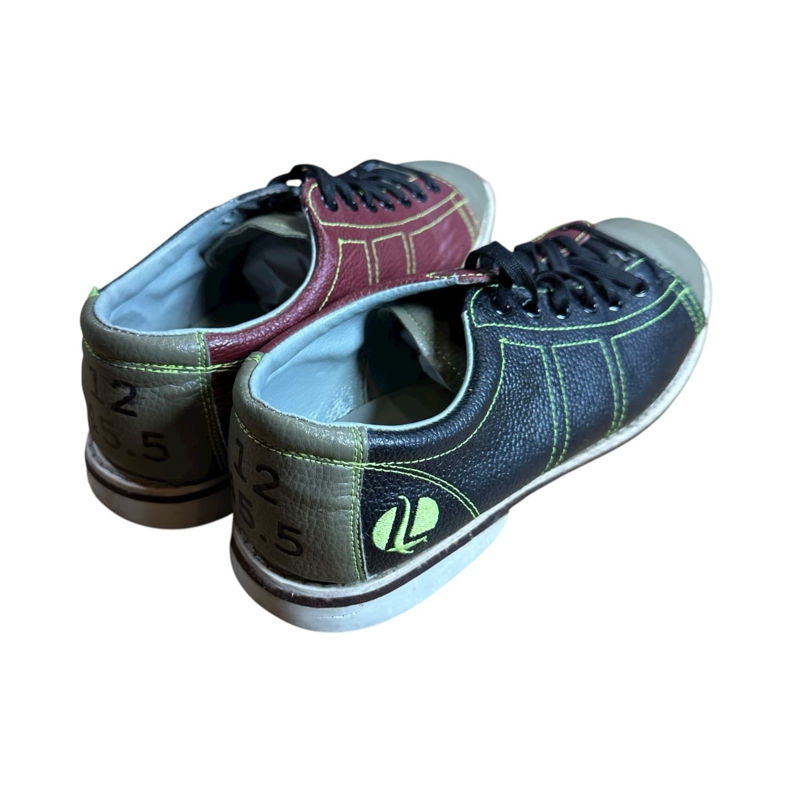 Linds Rental-Style Bowling Shoes Size 12 / 45.5 Maroon Black Gray Used Classic 3