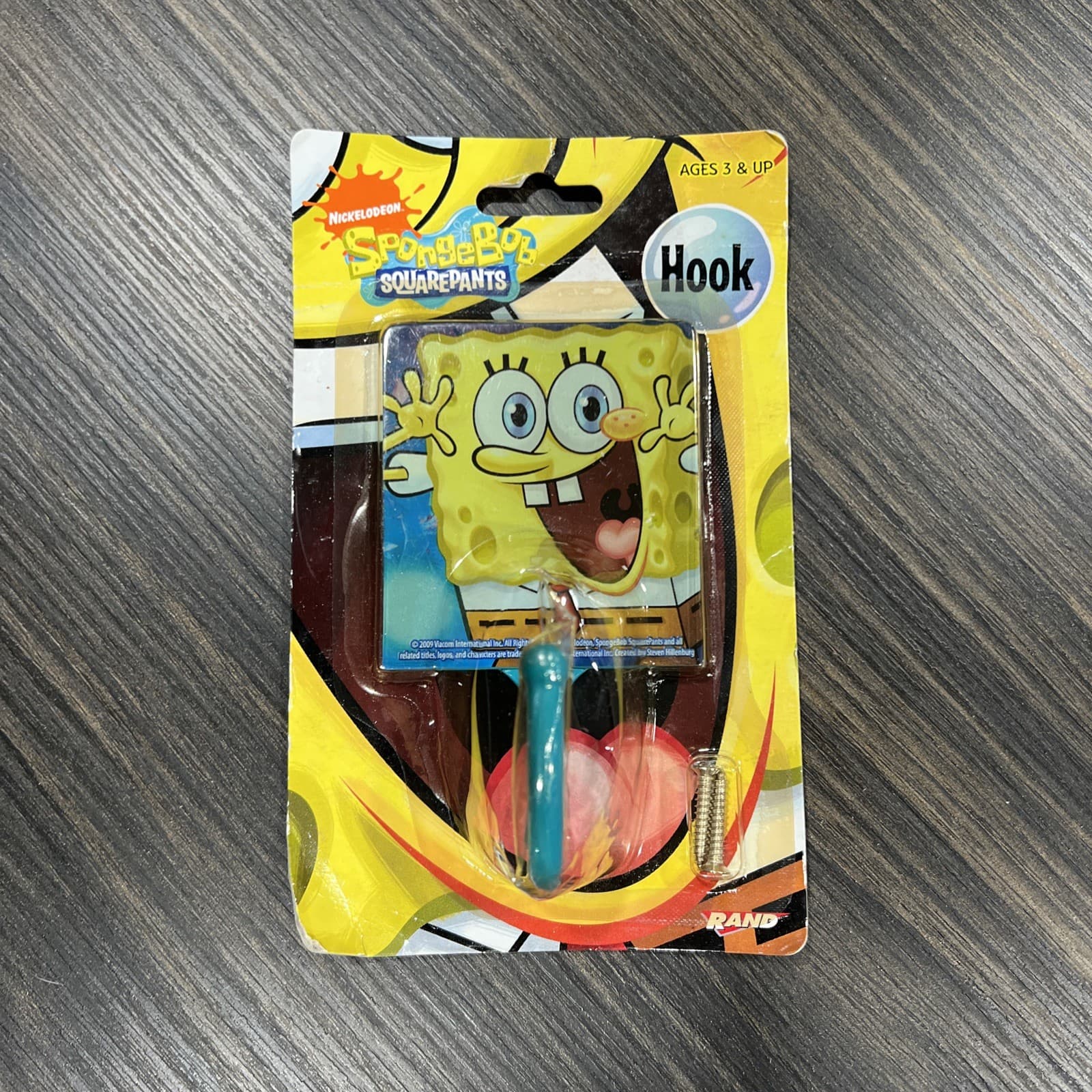 2009 Nickelodeon SpongeBob Squarepants Wall Hook RED/Teal Lot Of 2 4