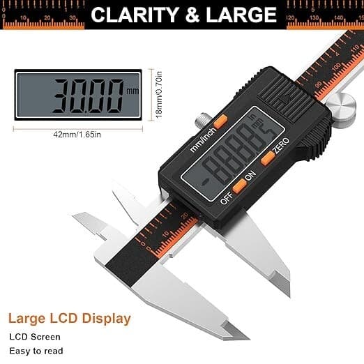 Digital Caliper, HARDELL 6 Inch Stainless Steel Caliper Measuring Tool 5