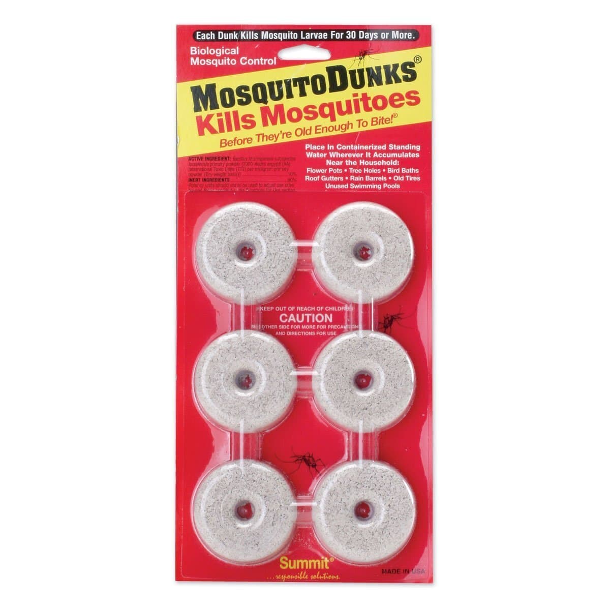 Summit Mosquito Dunks Floating Pod Kill Biologically Safe Method 6 pack