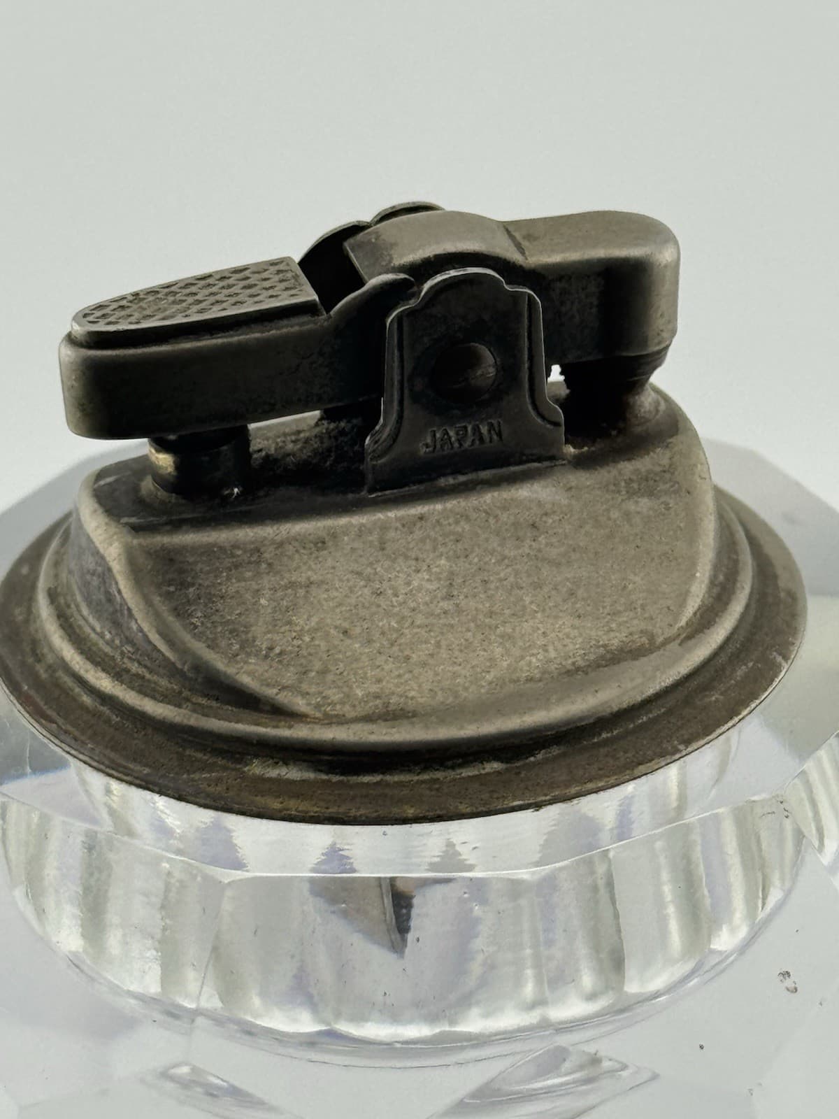 Vintage Japan Table Lighter Hand Cut Glass-Crystal 1970s 3