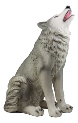 Large Howling Wolf Statue 18"H Mysterious Cries Of The Night Wolf Totem Spirit 2