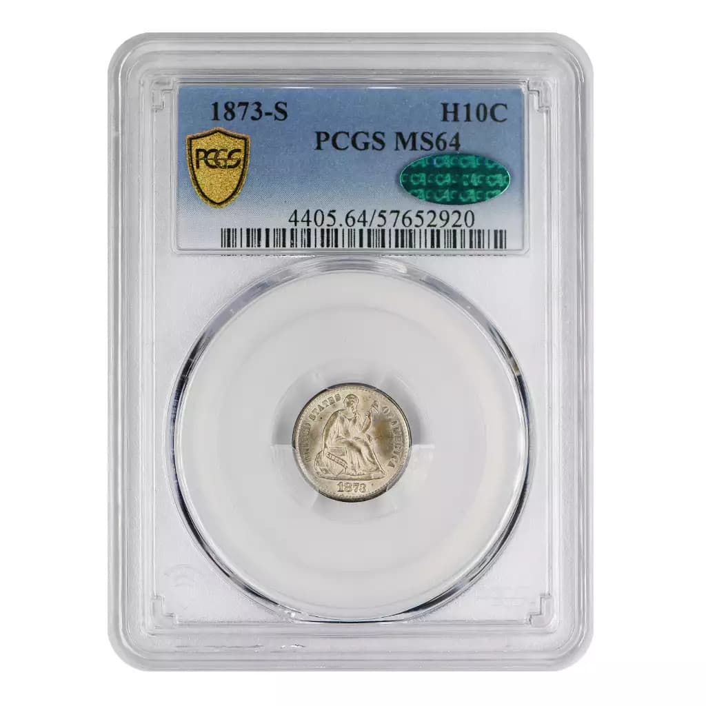 1873-S Seated Liberty Half Dime PCGS MS-64 CAC 3