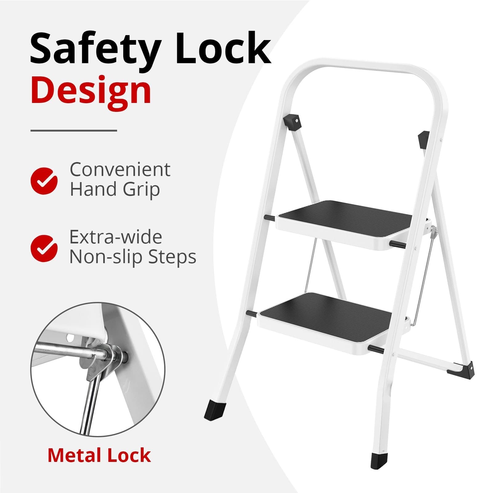 HBTower Step Ladder Folding Step Stool for Adults with Anti-Slip Pedal,330 lb... 2