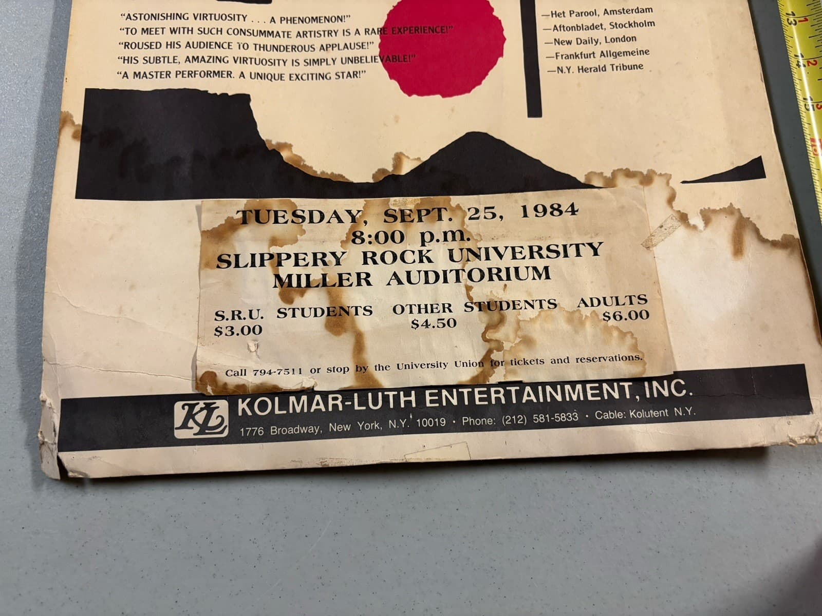 Carlos MONTOYA Flamenco GUITAR Cardboard CONCERT POSTER 1984 3