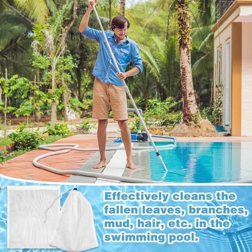 4Pcs Pool Vacuum Replacement Mesh Bag, Leaf Net Bag Fine White 5