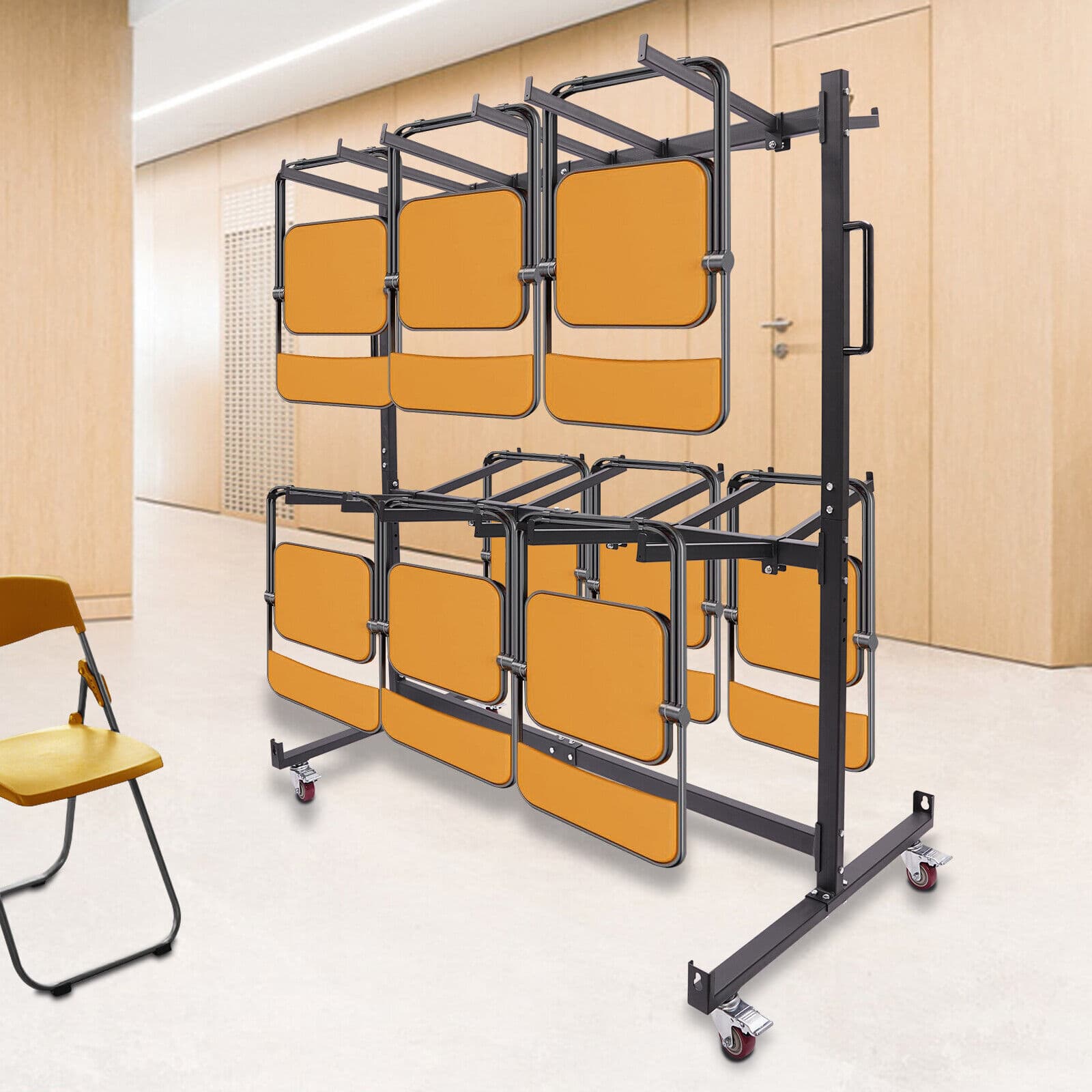 Folding Chair Rack Dolly Cart Table Storage Rack Desk Chairs Cart Trolley