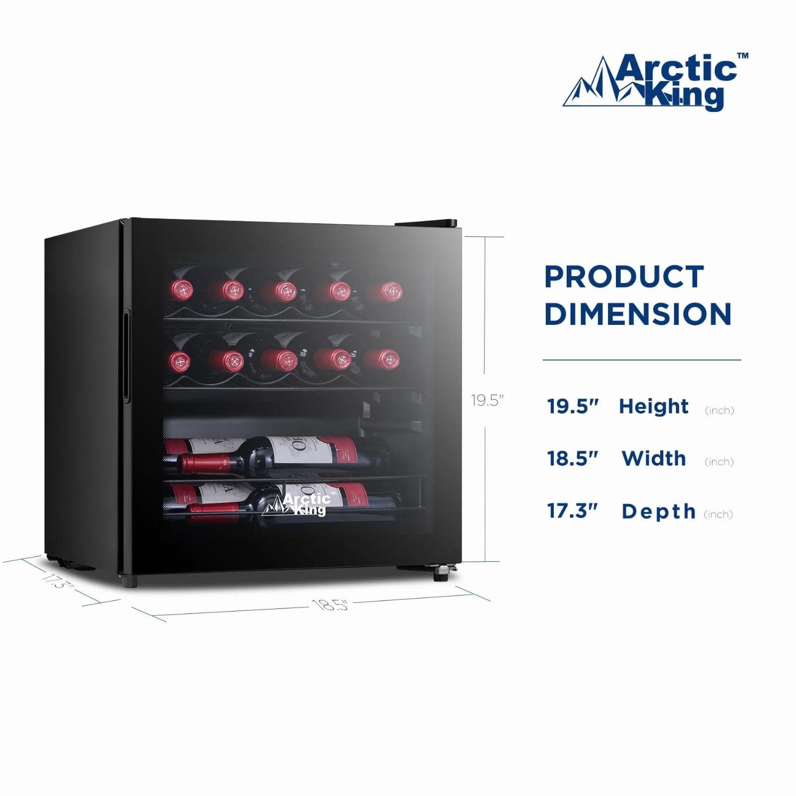 Arctic King Countertop 14-Bottle Wine Cooler Beverage Cooler With Glass Door 5