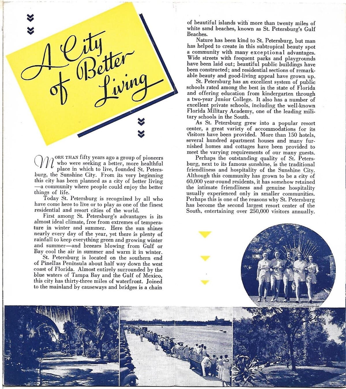 1949 Colorful ST. PETERSBURG Map Brochure Florida Reptile Ranch Airports Ferry 5