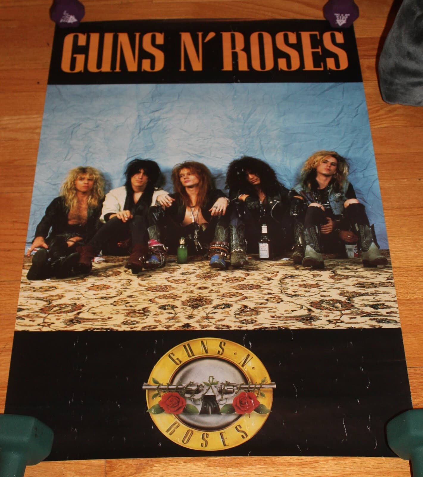 Vintage Original 1987 Guns N’ Roses Rock Band Poster 34" high x 22" wide