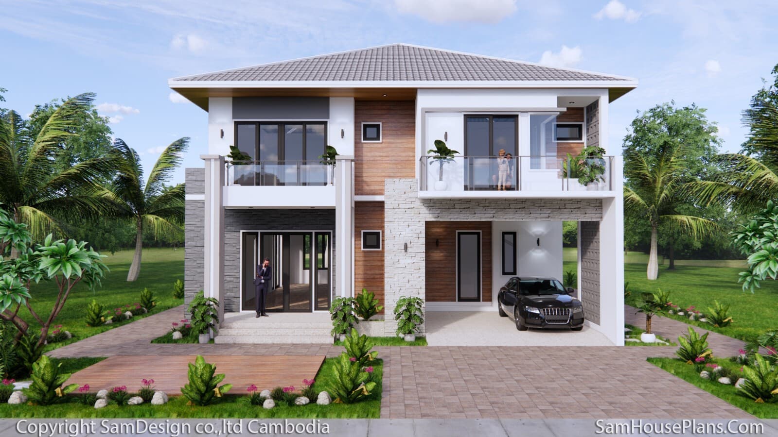 36x40 Feet House Design Plans 11x12 Meter 4 Beds 5 Baths Hip Roof (A4 Hard Copy) 6