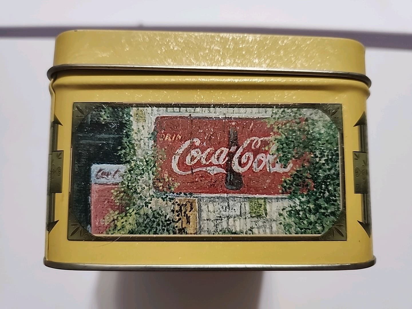 Vtg 2001 Coca-Cola Tin Trinket Box Collectible With Flip Open Hinged Lid 5