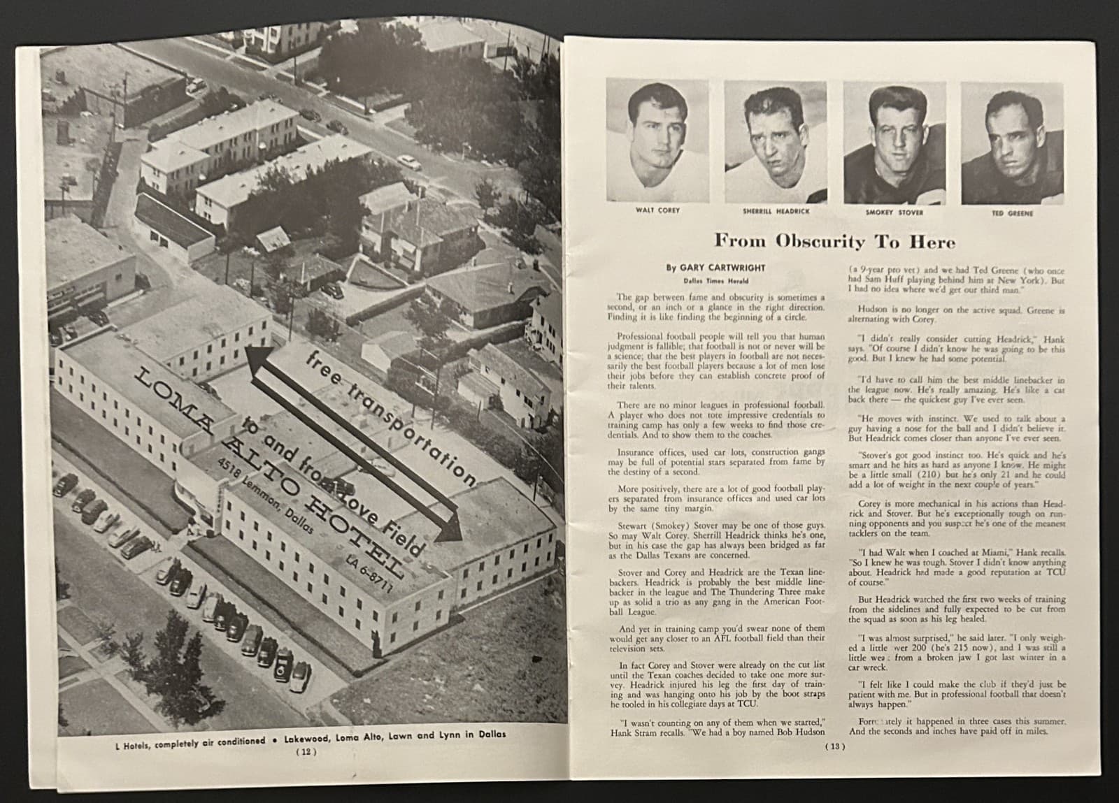 1960 Dallas Texans vs Oakland Raiders Program-1st Year AFL Cotton Davidson 3